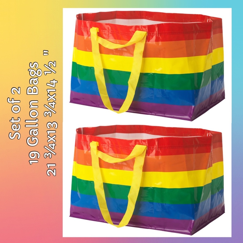 2 STORSTOMMA Rainbow Shopping bags, Large Size